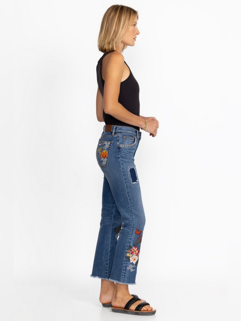 Johnny Was • Heron Embroidered Cropped Baby Boot Jeans - Picture 5 of 14